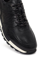 Erkek Siyah Bağcıklı Deri Casual Sneaker | Derimod Erkek Siyah Bağcıklı Deri Casual Sneaker | Derimod