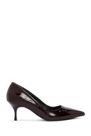 Kadın Bordo İnce Topuklu Deri Stiletto | Derimod Kadın Bordo İnce Topuklu Deri Stiletto | Derimod