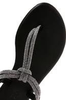Women's Black Stone Flip Flops Sandals | Derimod Women's Black Stone Flip Flops Sandals | Derimod