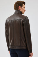 Hugo Men's Mink Leather Jacket | Derimod Hugo Men's Mink Leather Jacket | Derimod