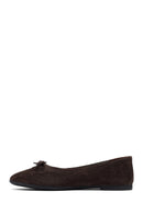 Woman Brown Suede Leather Babet | Derimod Woman Brown Suede Leather Babet | Derimod