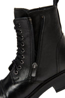 Women's Black Leather Zippered Boots | Derimod Women's Black Leather Zippered Boots | Derimod