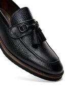 Erkek Siyah Deri Baskılı Casual Loafer | Derimod Erkek Siyah Deri Baskılı Casual Loafer | Derimod