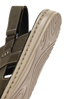 Men's Khaki Leather Sandals | Derimod Men's Khaki Leather Sandals | Derimod