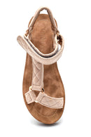 Women's Beige Flat Sandals | Derimod Women's Beige Flat Sandals | Derimod