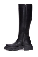 Women's Black Zippered Leather Boots | Derimod Women's Black Zippered Leather Boots | Derimod