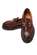 Men's Brown Buckled Thick-Soled Leather Loafer | Derimod Men's Brown Buckled Thick-Soled Leather Loafer | Derimod