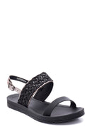 Women's Black Flat Sandals | Derimod Women's Black Flat Sandals | Derimod