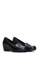 Women's Black Leather Wedge Heeled Shoes | Derimod Women's Black Leather Wedge Heeled Shoes | Derimod