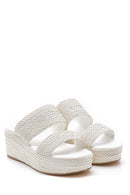 Women's Straw Knitted Slippers | Derimod Women's Straw Knitted Slippers | Derimod