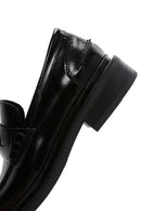 Women's Black Leather Patent Leather Masculine Loafer | Derimod Women's Black Leather Patent Leather Masculine Loafer | Derimod