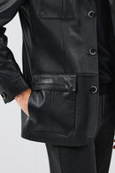 Kevin Erkek Siyah Blazer Deri Ceket | Derimod Kevin Erkek Siyah Blazer Deri Ceket | Derimod