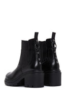 Women's Black Leather Heeled Boots | Derimod Women's Black Leather Heeled Boots | Derimod