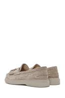 Women's Beige Tassel Suede Leather Loafer | Derimod Women's Beige Tassel Suede Leather Loafer | Derimod