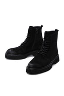 Men's Black Suede Leather Zippered Boots | Derimod Men's Black Suede Leather Zippered Boots | Derimod