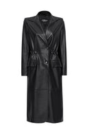 Juliet Women's Black Fur Leather Coat | Derimod Juliet Women's Black Fur Leather Coat | Derimod