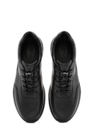 Erkek Siyah Bağcıklı Deri Casual Sneaker | Derimod Erkek Siyah Bağcıklı Deri Casual Sneaker | Derimod