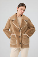 Vald'isere Kadın Camel Teddy Mont | Derimod Vald'isere Kadın Camel Teddy Mont | Derimod