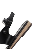 Women's Black Ankle Strap Leather Bodrum Sandals | Derimod Women's Black Ankle Strap Leather Bodrum Sandals | Derimod