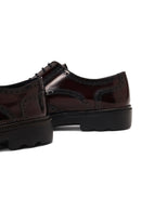 Men's Burgundy Thick Sole Leather Casual Shoes | Derimod Men's Burgundy Thick Sole Leather Casual Shoes | Derimod