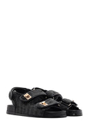 Women's Black Straw Sandals | Derimod Women's Black Straw Sandals | Derimod