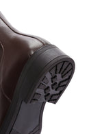 Women's Brown Zippered Leather Casual Boots | Derimod Women's Brown Zippered Leather Casual Boots | Derimod