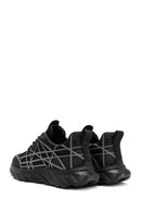 Erkek Siyah Bağcıklı Kalın Tabanlı Kumaş Sneaker | Derimod Erkek Siyah Bağcıklı Kalın Tabanlı Kumaş Sneaker | Derimod