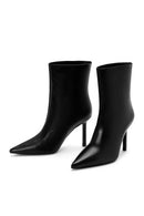Women's Black Thin Heeled Leather Boots | Derimod Women's Black Thin Heeled Leather Boots | Derimod