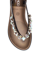 Women's Black Transparent Stone Flip Flops | Derimod Women's Black Transparent Stone Flip Flops | Derimod