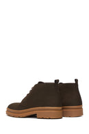 Men's Brown Nubuck Leather Boots | Derimod Men's Brown Nubuck Leather Boots | Derimod