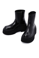 Women's Black Thick Soled Zippered Leather Boots | Derimod Women's Black Thick Soled Zippered Leather Boots | Derimod