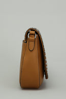 Women's Crossbody Bag with Staple Detail | Derimod Women's Crossbody Bag with Staple Detail | Derimod
