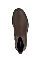 Geox Men's Brown Spherica Ec7 Leather Chelsea Boots | Derimod Geox Men's Brown Spherica Ec7 Leather Chelsea Boots | Derimod