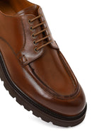 Men's Brown Lace-Up Thick Sole Leather Casual Shoes | Derimod Men's Brown Lace-Up Thick Sole Leather Casual Shoes | Derimod