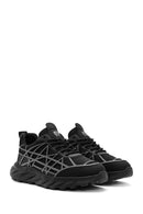 Erkek Siyah Bağcıklı Kalın Tabanlı Kumaş Sneaker | Derimod Erkek Siyah Bağcıklı Kalın Tabanlı Kumaş Sneaker | Derimod