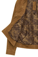 Valenza Women's Camel Suede Leather Jacket | Derimod Valenza Women's Camel Suede Leather Jacket | Derimod