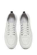 Men's White Lace-up Leather Sneaker | Derimod Men's White Lace-up Leather Sneaker | Derimod