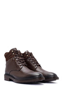 Men's Brown Zippered Leather Casual Boots | Derimod Men's Brown Zippered Leather Casual Boots | Derimod