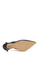 Woman Black Buckled Slingback High Thin Heel Leather Shoe | Derimod Woman Black Buckled Slingback High Thin Heel Leather Shoe | Derimod
