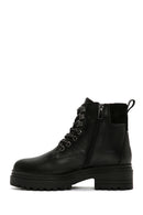Women's Black Zippered Leather Boots | Derimod Women's Black Zippered Leather Boots | Derimod