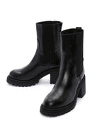 Women's Black Leather Heeled Chelsea Boots | Derimod Women's Black Leather Heeled Chelsea Boots | Derimod