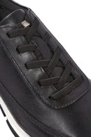 Men's Black Lace-up Thick-Sole Leather Casual Sneaker | Derimod Men's Black Lace-up Thick-Sole Leather Casual Sneaker | Derimod