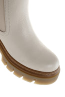 Women's Beige Leather Thick Soled Casual Chelsea Boots | Derimod Women's Beige Leather Thick Soled Casual Chelsea Boots | Derimod