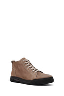 Men's Beige Zippered Nubuck Leather Sports Boots | Derimod Men's Beige Zippered Nubuck Leather Sports Boots | Derimod