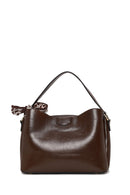 Woman Brown Long-Strap Printed Shoulder Bag | Derimod Woman Brown Long-Strap Printed Shoulder Bag | Derimod