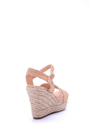 Women's Straw Wedge Heeled Sandals | Derimod Women's Straw Wedge Heeled Sandals | Derimod