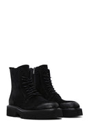 Men's Black Suede Leather Zippered Boots | Derimod Men's Black Suede Leather Zippered Boots | Derimod