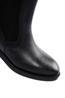 Women's Black Leather Zippered Chelsea Boots | Derimod Women's Black Leather Zippered Chelsea Boots | Derimod