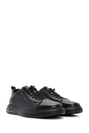 Male Black Lace-Up Leather Sneaker | Derimod Male Black Lace-Up Leather Sneaker | Derimod