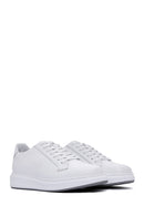 Men's White Leather Thick Soled Sneaker | Derimod Men's White Leather Thick Soled Sneaker | Derimod